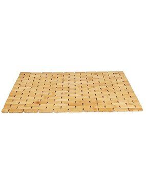 Bamboo Bath Mat Brown Non Slip Rubber Grip Roll Up Shower Bathroom Spa Floor Mat
